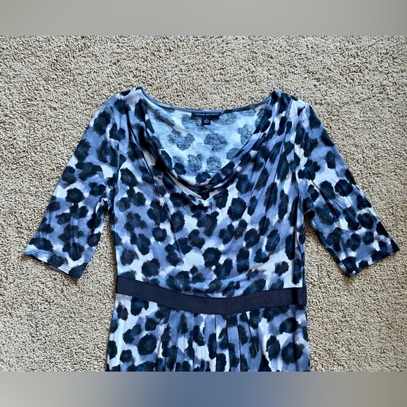 Banana Republic Blue Tone Leopard Print Sheath Dress - Picture 6 of 10